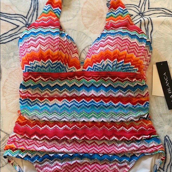 NWOT La Blanca One Piece Bathing Suit LB4KW19 - Picture 2 of 7